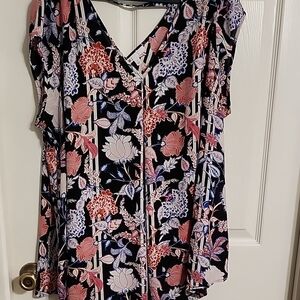 Floral V-Neck Women's Top